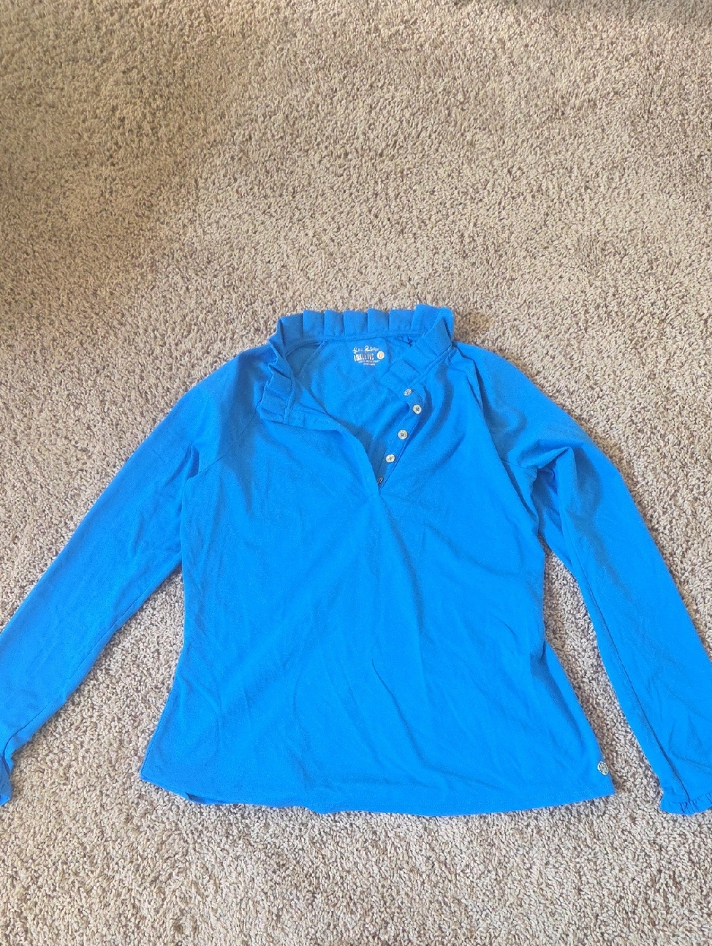 Lilly Pulitzer UPF 50+ Bright Blue Luxletic Polo Top